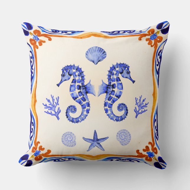 Mittelmeer-Seepferde Kissen (Vorderseite)