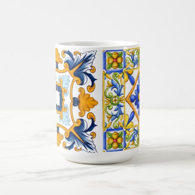 Mittelmeer,sizilianische Fliesen,Zitronen     Kaffeetasse (Mittel)