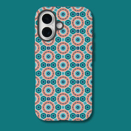 Mittelmeer Summer Vibes Geometric Muster iPhone 16 Hülle
