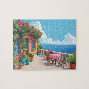Mittelmeer-Terrasse Ozeanblick Küstenkunst