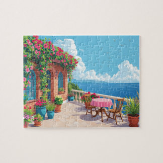 Mittelmeer-Terrasse Ozeanblick Küstenkunst