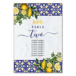 Mittelmeer Tiles Lemon Hochzeitreise Tischnummer
