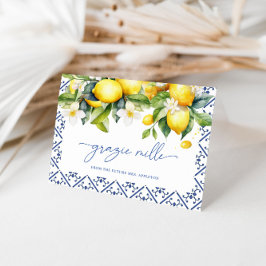Mittelmeer-Zitronen-Brautparty Dankeskarte