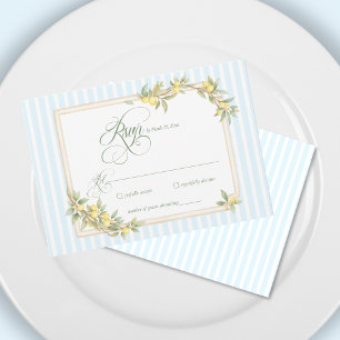 Mittelmeer-Zitronen-Küstenstreifen-Hochzeit-RSVP RSVP Karte