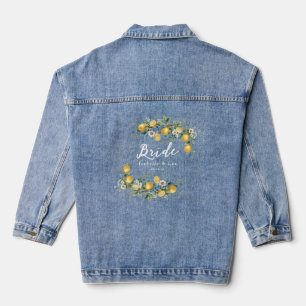 Mittelmeer-Zitronenblaue Blumige Braut Hochzeit Jeansjacke