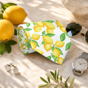 Mittelmeer-Zitrus-Lemonen-Muster Krawatte