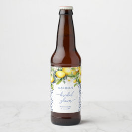 Mittelmeer-Zitrusfrüchte-Brautparty Bierflaschenetikett