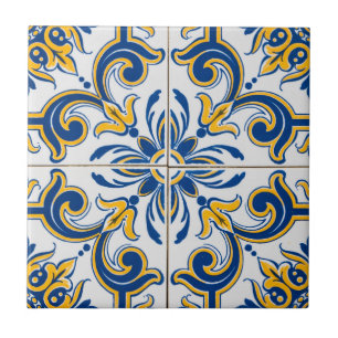 Mittelmeerblau & Gold Fliese
