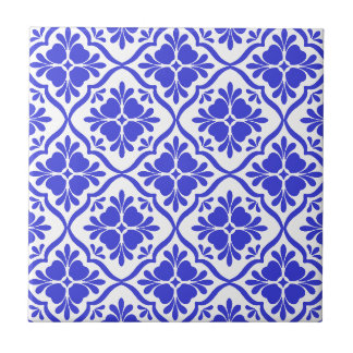 Mittelmeerblaue Ornamente vintage Fliese