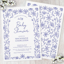 Mittelmeerblaue Wildblumen-Torbogen-Baby-Party