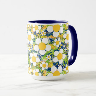 Mittelmeerblüten Blau, Gelb und Weiß Tasse