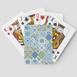 Mittelmeerfarben/ Azulejo-Fliesen Spielkarten