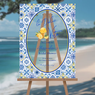Mittelmeerfliesen Italienischer Sommer Brautparty Acrylschild