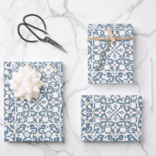 Mittelmeerfliesen, marokkanisch, Majolika, Azulejo Geschenkpapier Set