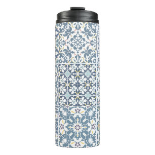 Mittelmeerfliesen, marokkanisch, Majolika, Azulejo Thermosbecher