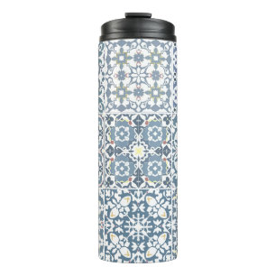 Mittelmeerfliesen, marokkanisch, Majolika, Azulejo Thermosbecher