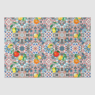 Mittelmeerfliesen,Mosaik,Zitrone,Sommerkunst Seidenpapier