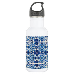 Mittelmeerfliesen, Portugiesisch, Azulejo, Majolik Edelstahlflasche