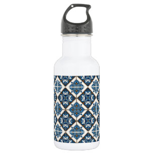 Mittelmeerfliesen, Portugiesisch, Azulejo, Majolik Edelstahlflasche