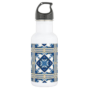Mittelmeerfliesen, Portugiesisch, Azulejo, Majolik Edelstahlflasche