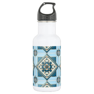 Mittelmeerfliesen, Portugiesisch, Azulejo, Majolik Edelstahlflasche