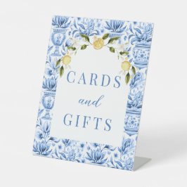 Mittelmeerfliesen Zitronen Hochzeitskarten und Ges Sockelschild