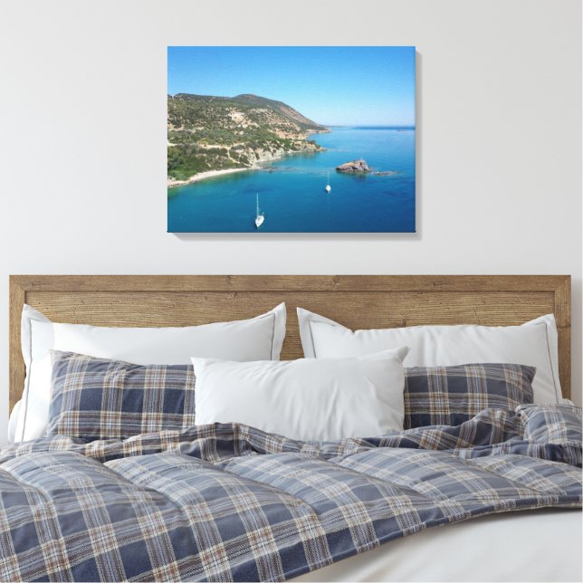 Mittelmeerküste und Yachten, Zypern Leinwanddruck (Insitu (Schlafzimmer))
