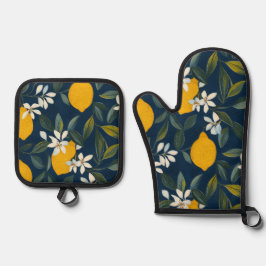 Mittelmeerlemon Blossom Ofenhandschuh & Topflappen-Set