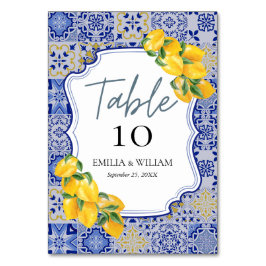 Mittelmeerlemon-Hochzeit Tischnummer