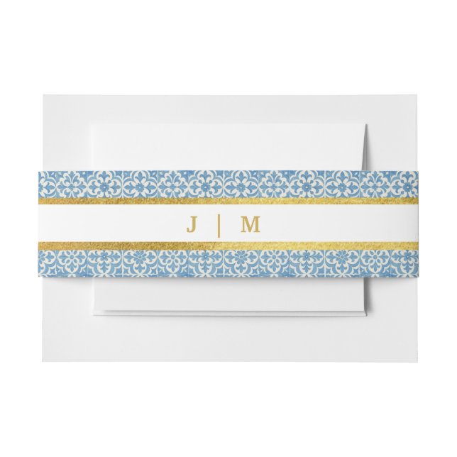Mittelmeerlemon und Blauer Tile Einladungsbanderole (Vorderseite Beispiel)