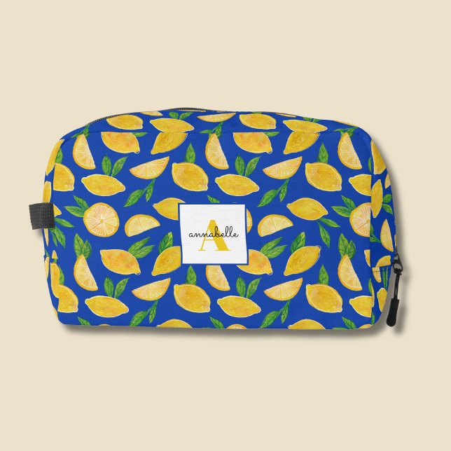 Mittelmeerlemon Waschbeutel (Citrus Lemon personalized dopp kit front)