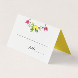 Mittelmeerlemonen Hochzeit gefaltete Platzkarten