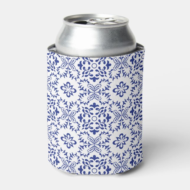 Mittelmeerlemonen Hochzeit mit blauen Mosaiken Dosenkühler (Kanne Vorderseite)
