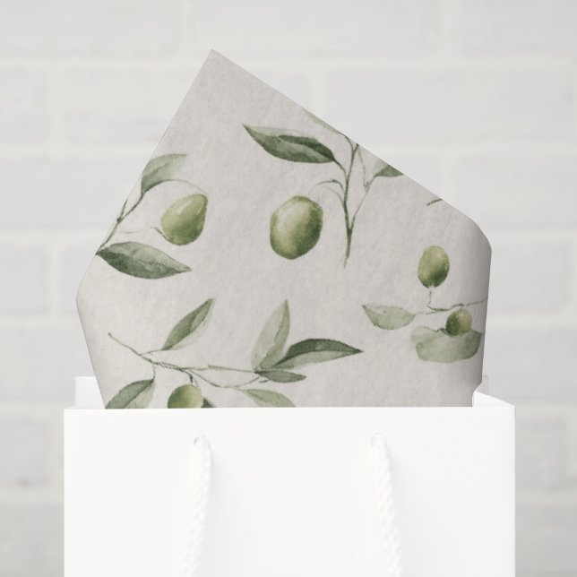 Mittelmeermuster der Olivenzweige Seidenpapier (Geschenktüte)