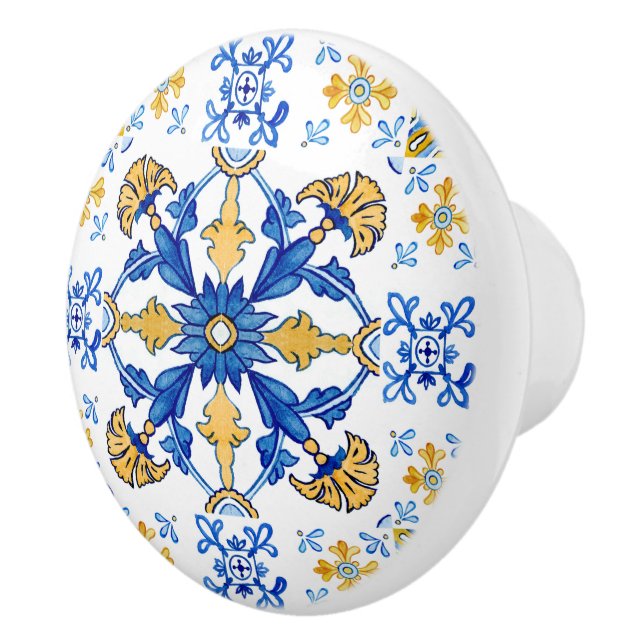 Mittelmeerraum Italien Sizilienblaue Fliesen Keramikknauf (Rechts)
