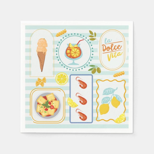 Mittelmeersommervibes Serviette (Vorderseite)