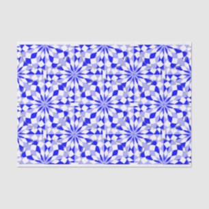 Mittelmeerzwei Ton-blaues geometrisches Muster Seidenpapier