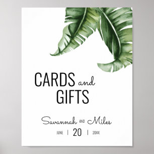 Mittelmoderne Bananenblatt-Karten & Geschenke-Schi Poster