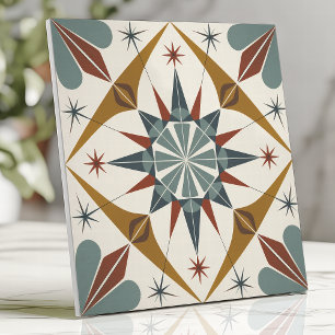 Mittelmoderne Sternenexplosion Geometrisch  Fliese