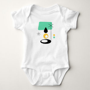 mittelmodernes Lampendesign blau Gold Baby Strampler