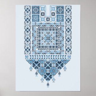 Mittelost-Arabische Moderne Niedlich Blue Tatreez Poster