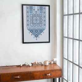 Mittelost-Arabische Moderne Niedlich Blue Tatreez Poster