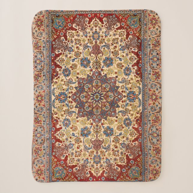 Mittelpersisches Blau symmetrische Sterne  Sherpadecke (Vorderseite)