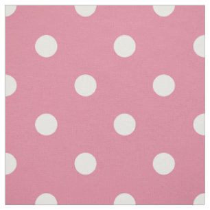 Mittelrosa weiße Polka-Punkte (groß) Stoff