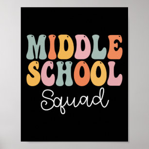 Mittelschul-Team Retro Groovy Vintage Erster Tag Poster