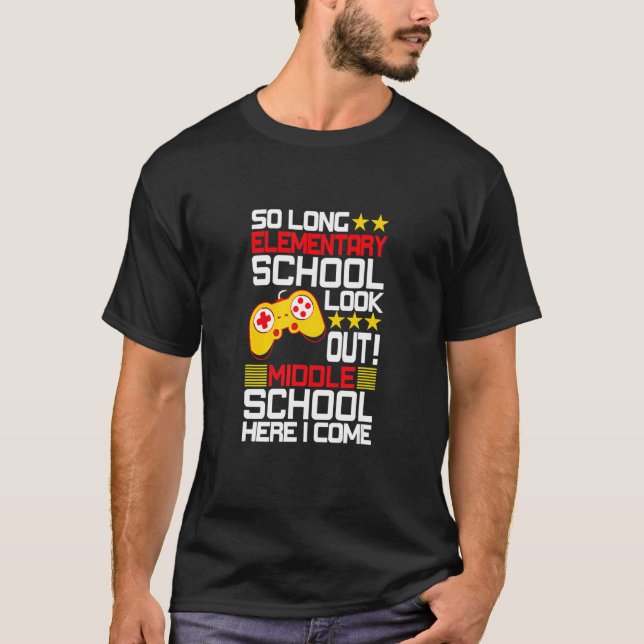 Mittelschule hier komme ich so lange Grundschule T-Shirt (Vorderseite)