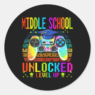 Mittelschüler-Enrique-Gamer zurück zum Scho Runder Aufkleber