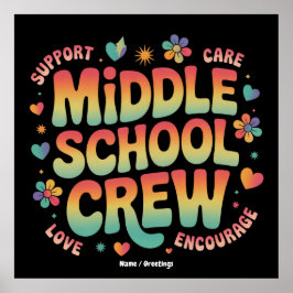 Mittelschulische Crew Vintag Lehrerin Geschenk Poster