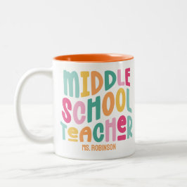 Mittelschullehrer | Farbenfrohe Retro Zweifarbige Tasse