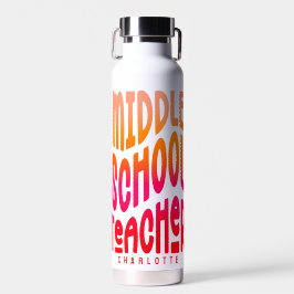 Mittelschullehrer Red Orange Gradient Trinkflasche